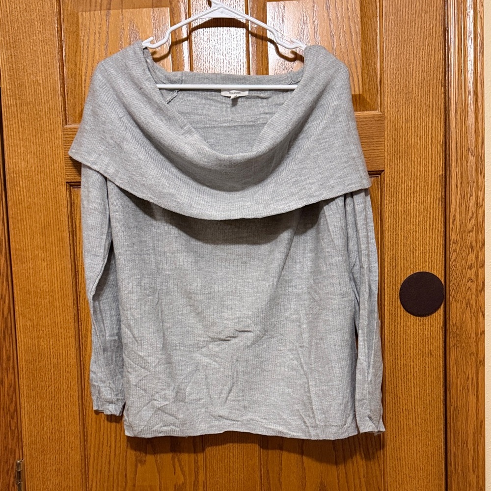 Maurices Light Gray Off-Shoulder Sweater